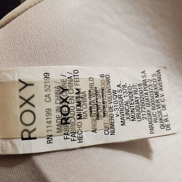 Roxy Cream & Black Striped Halter Bikini Top (M) - Picture 5 of 5